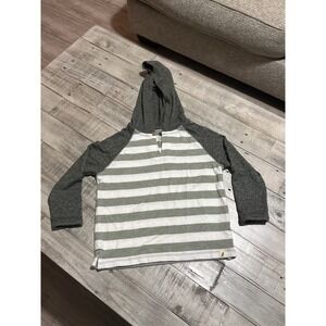 Easy Peasy Toddler Boys Olive Green Striped Raglan Hoodie Size 3T ETBF2451402